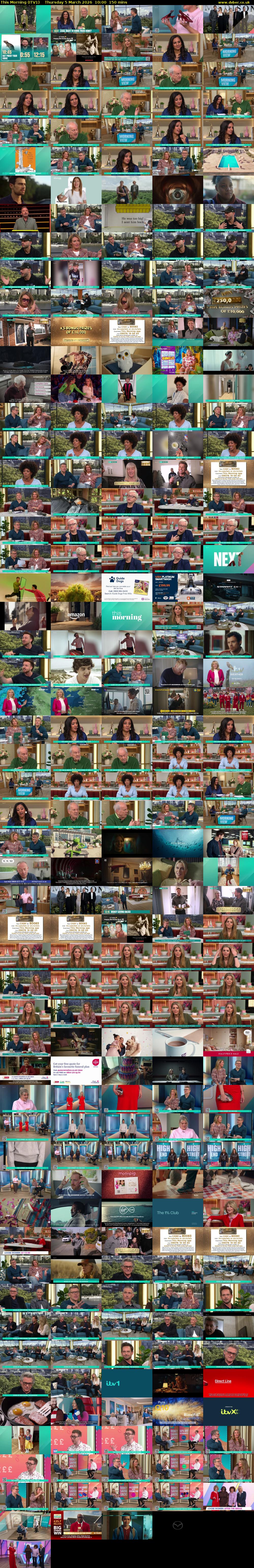 This Morning (ITV1) Thursday 5 March 2026 10:00 - 12:30