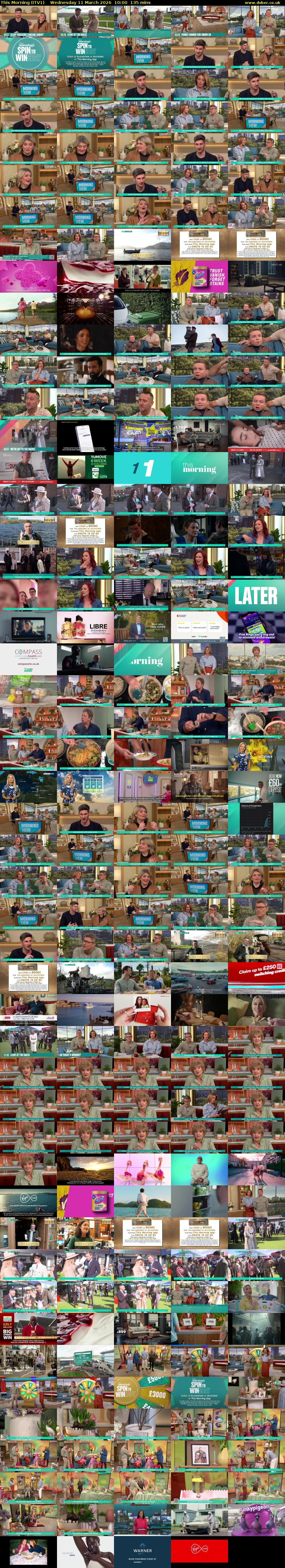 This Morning (ITV1) Wednesday 11 March 2026 10:00 - 12:15