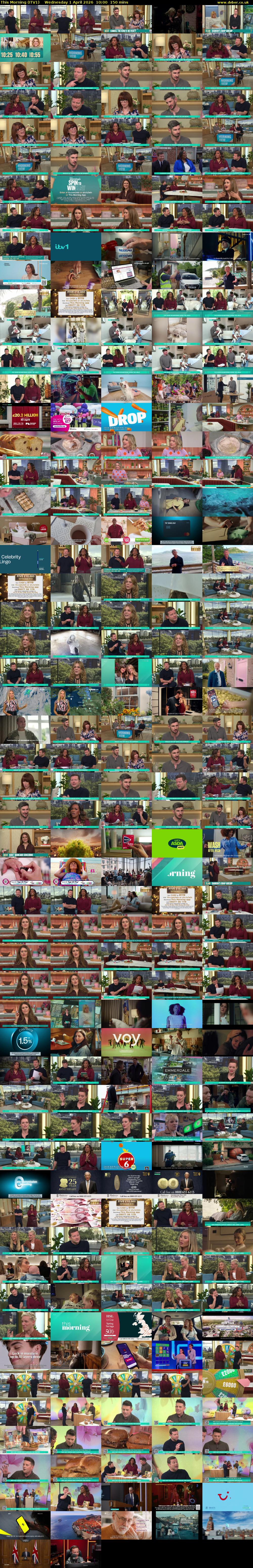This Morning (ITV1) Wednesday 1 April 2026 10:00 - 12:30