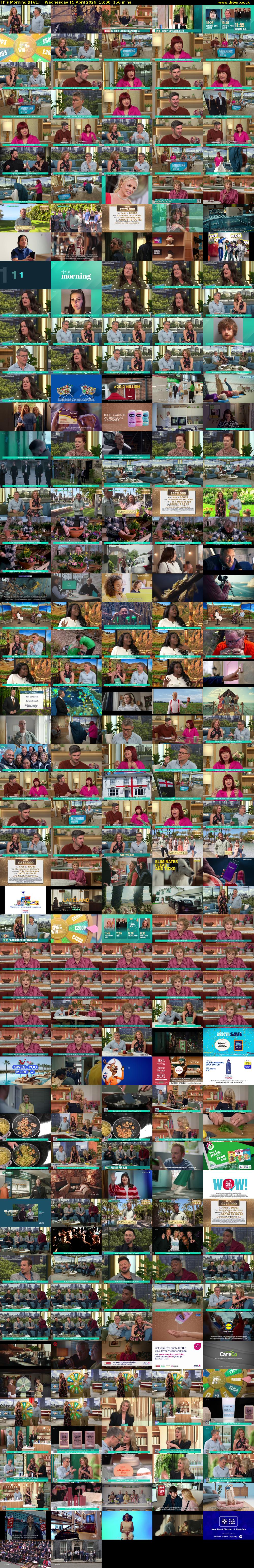This Morning (ITV1) Wednesday 15 April 2026 10:00 - 12:30