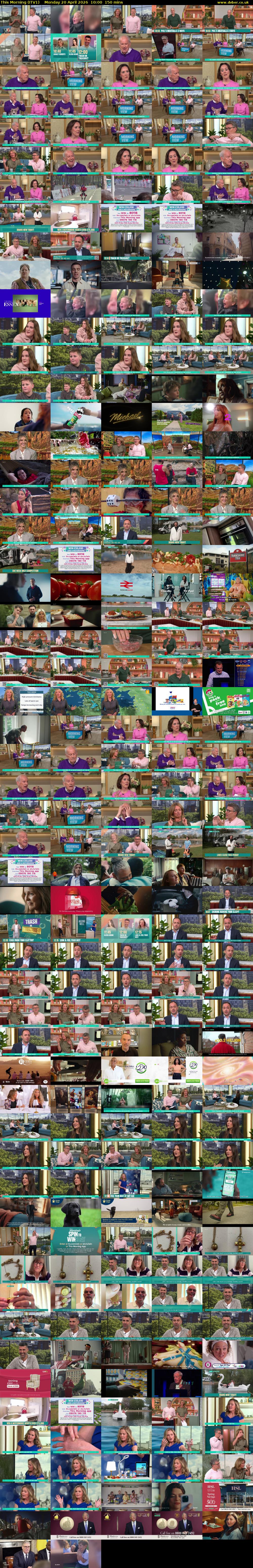 This Morning (ITV1) Monday 20 April 2026 10:00 - 12:30