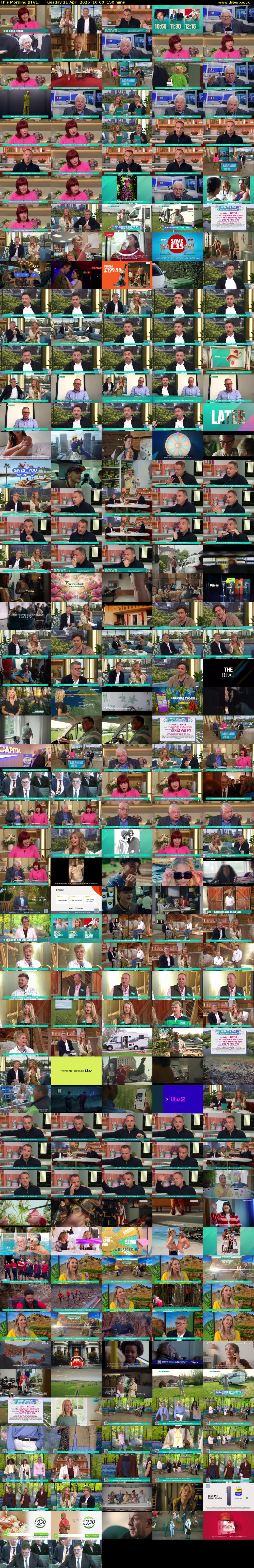 This Morning (ITV1) Tuesday 21 April 2026 10:00 - 12:30