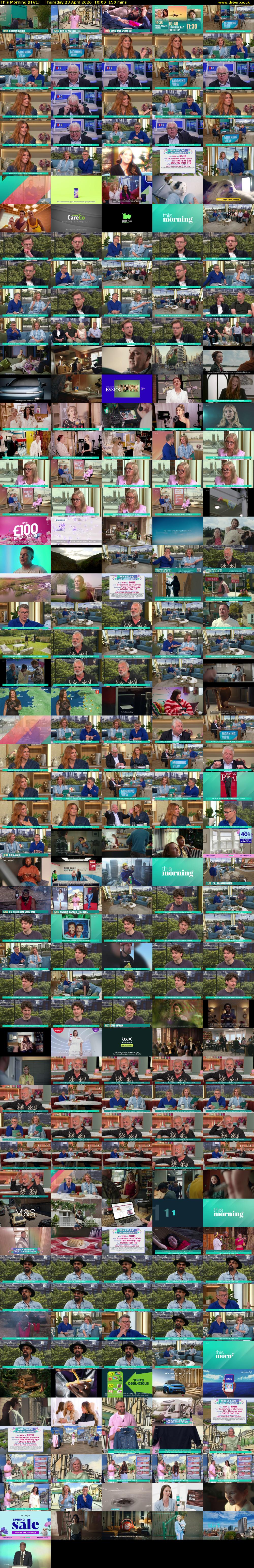 This Morning (ITV1) Thursday 23 April 2026 10:00 - 12:30