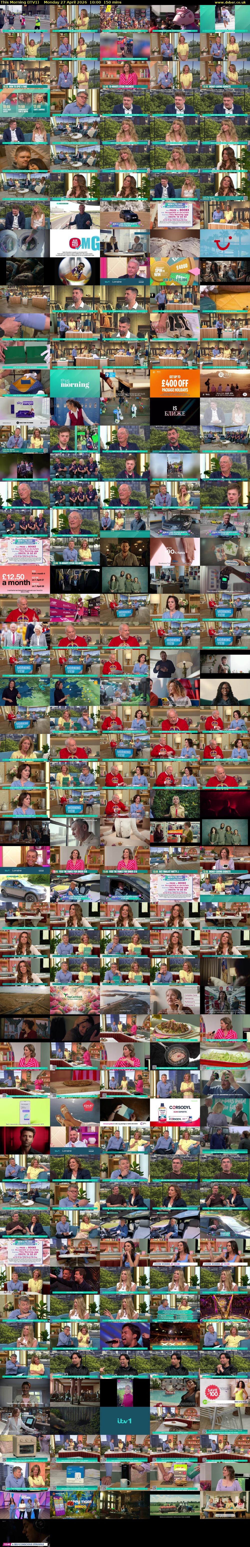 This Morning (ITV1) Monday 27 April 2026 10:00 - 12:30