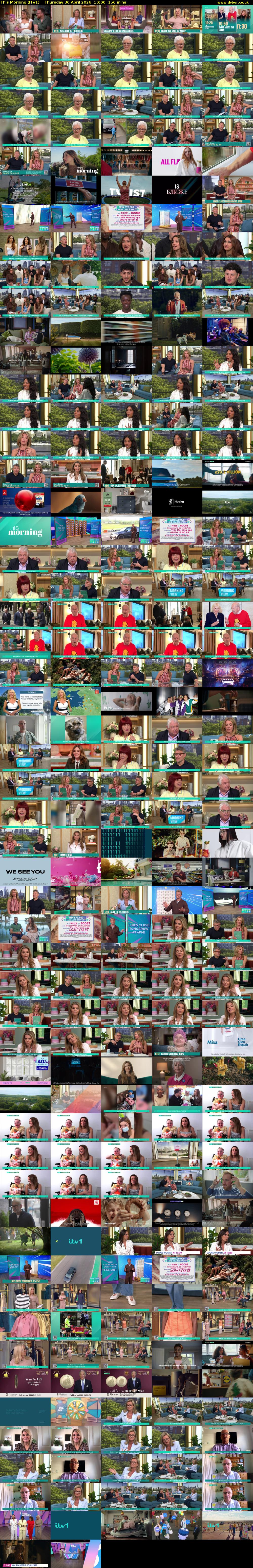 This Morning (ITV1) Thursday 30 April 2026 10:00 - 12:30