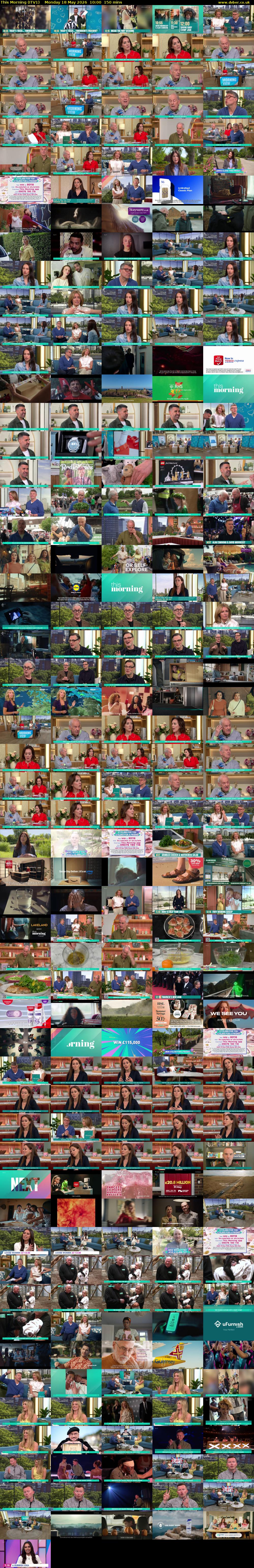 This Morning (ITV1) Monday 18 May 2026 10:00 - 12:30