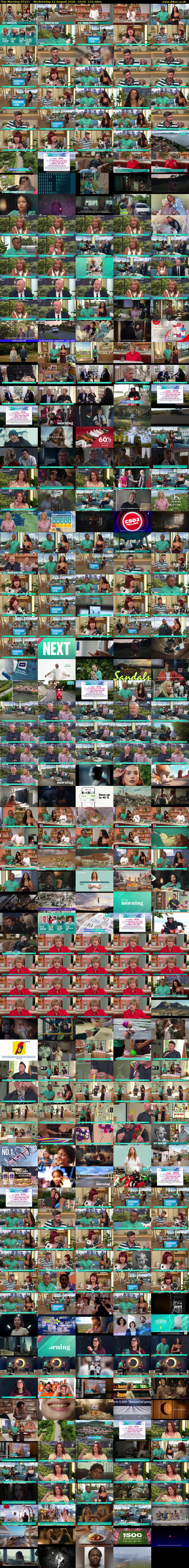 This Morning (ITV1) Wednesday 12 August 2026 10:00 - 13:30