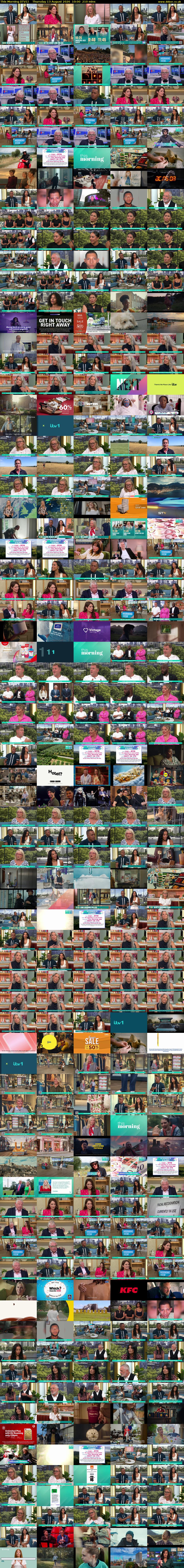 This Morning (ITV1) Thursday 13 August 2026 10:00 - 13:30