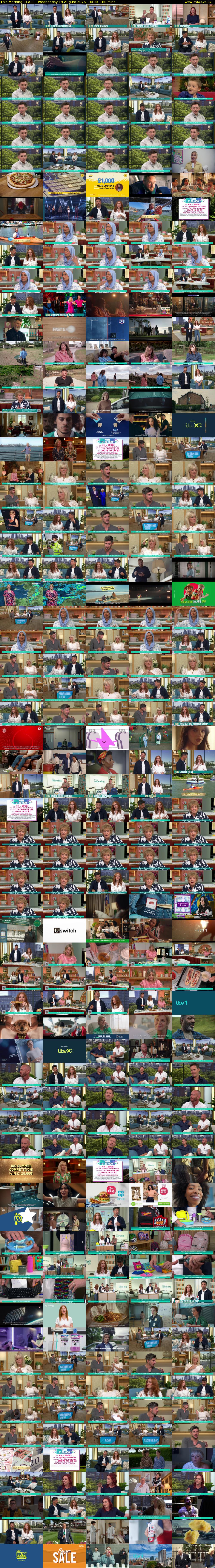This Morning (ITV1) Wednesday 19 August 2026 10:00 - 13:00