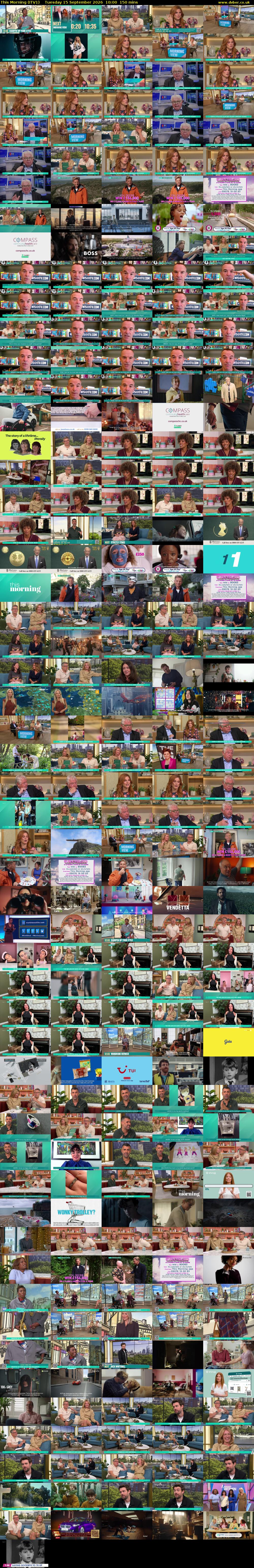 This Morning (ITV1) Tuesday 15 September 2026 10:00 - 12:30