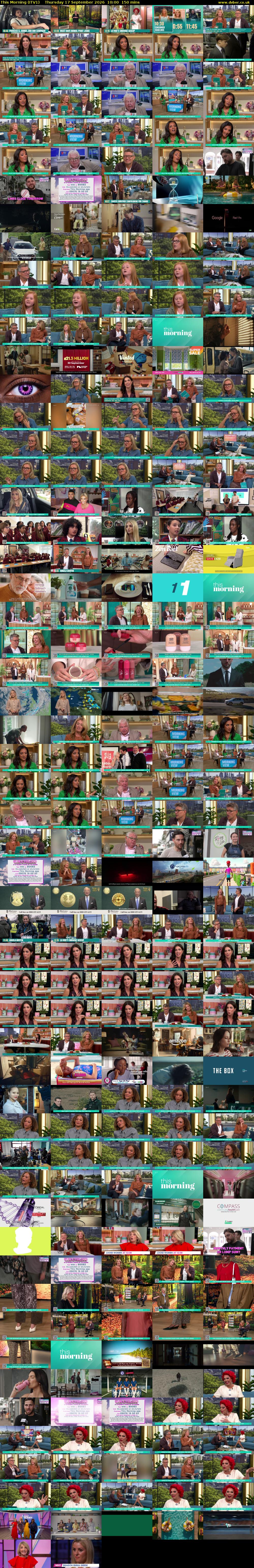 This Morning (ITV1) Thursday 17 September 2026 10:00 - 12:30