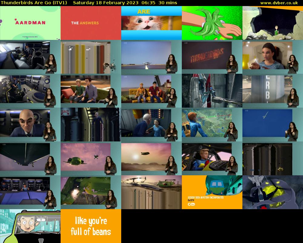 Thunderbirds Are Go (ITV1) Saturday 18 February 2023 06:35 - 07:05