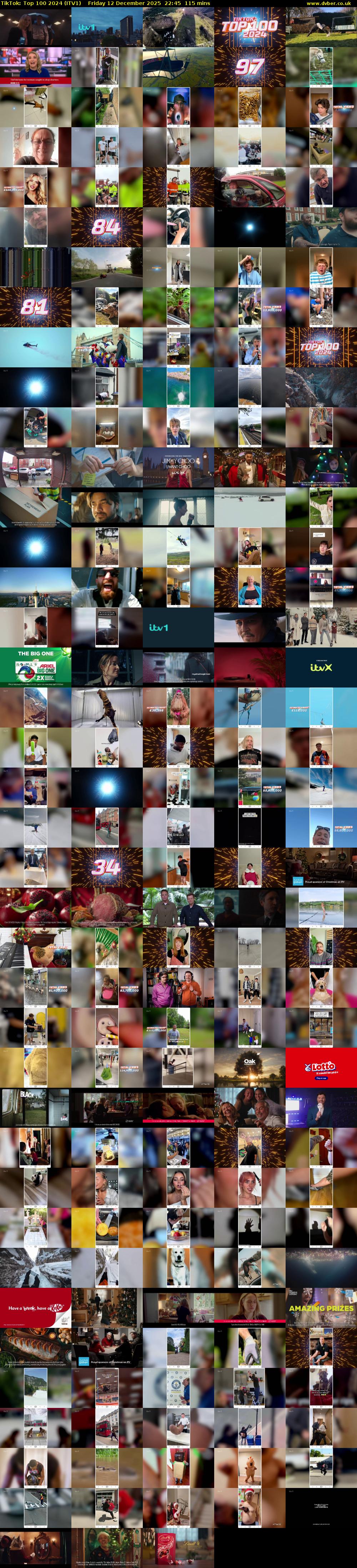 TikTok: Top 100 2024 (ITV1) Friday 12 December 2025 22:45 - 00:40
