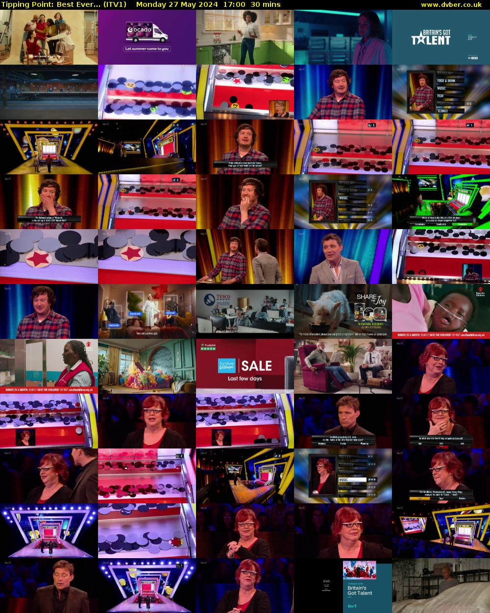 Tipping Point: Best Ever... (ITV1) Monday 27 May 2024 17:00 - 17:30