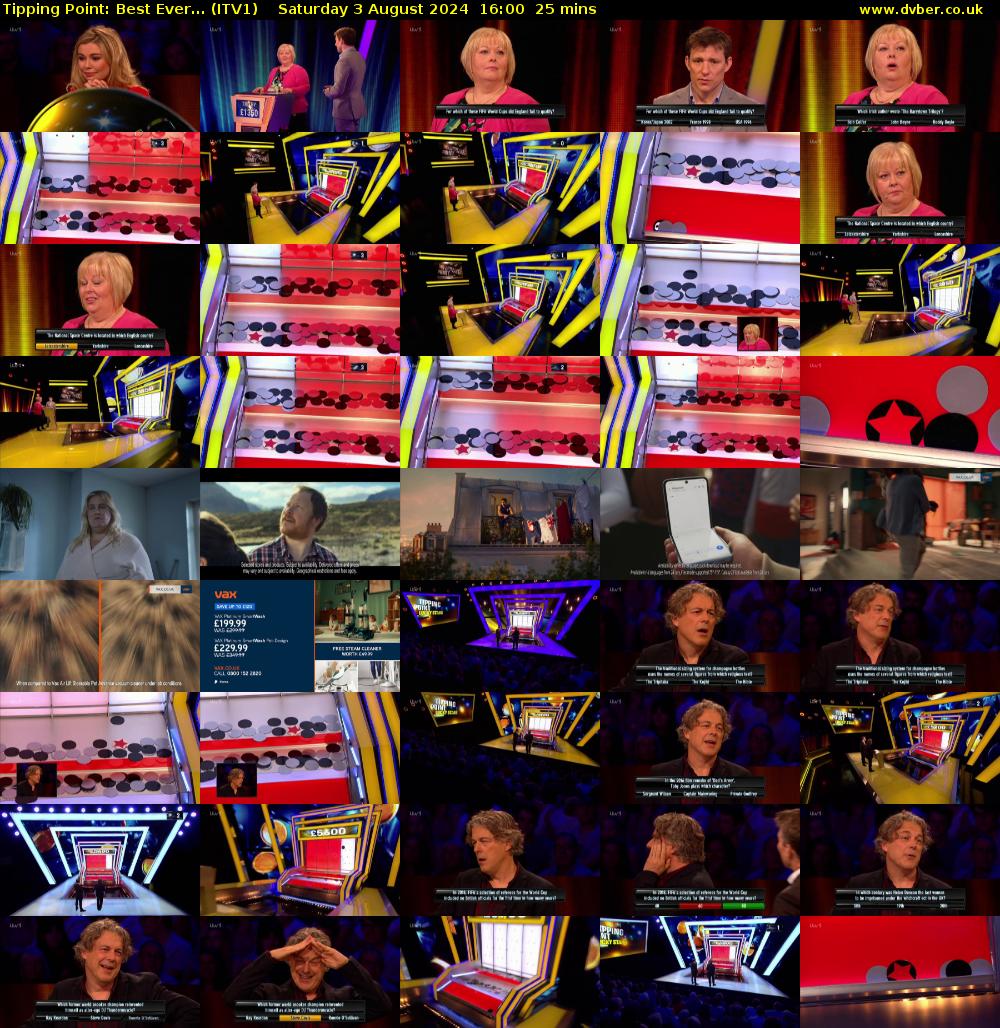 Tipping Point: Best Ever... (ITV1) Saturday 3 August 2024 16:00 - 16:25
