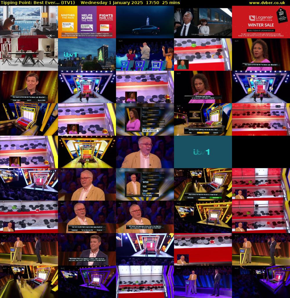 Tipping Point: Best Ever... (ITV1) Wednesday 1 January 2025 17:50 - 18:15
