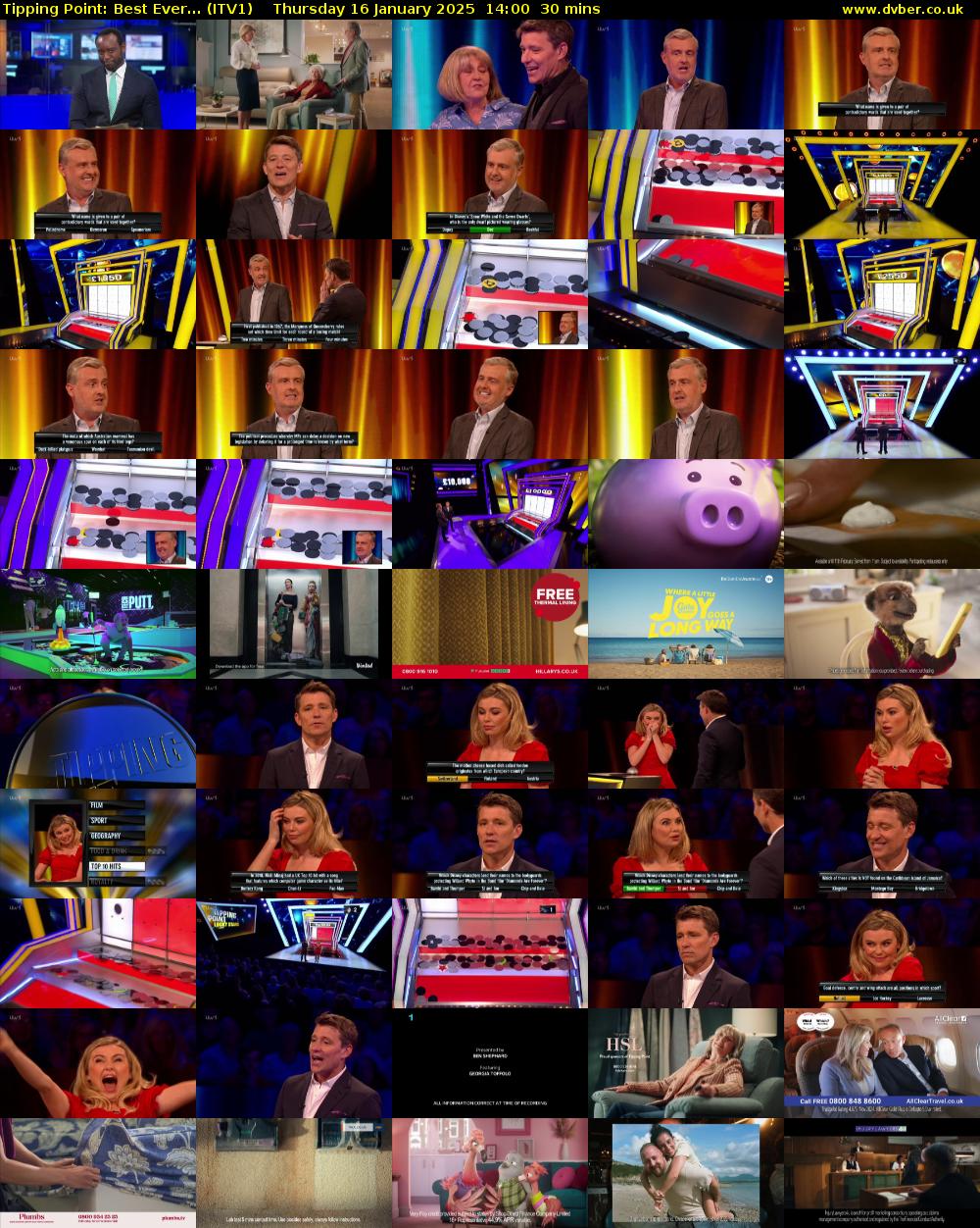 Tipping Point: Best Ever... (ITV1) Thursday 16 January 2025 14:00 - 14:30