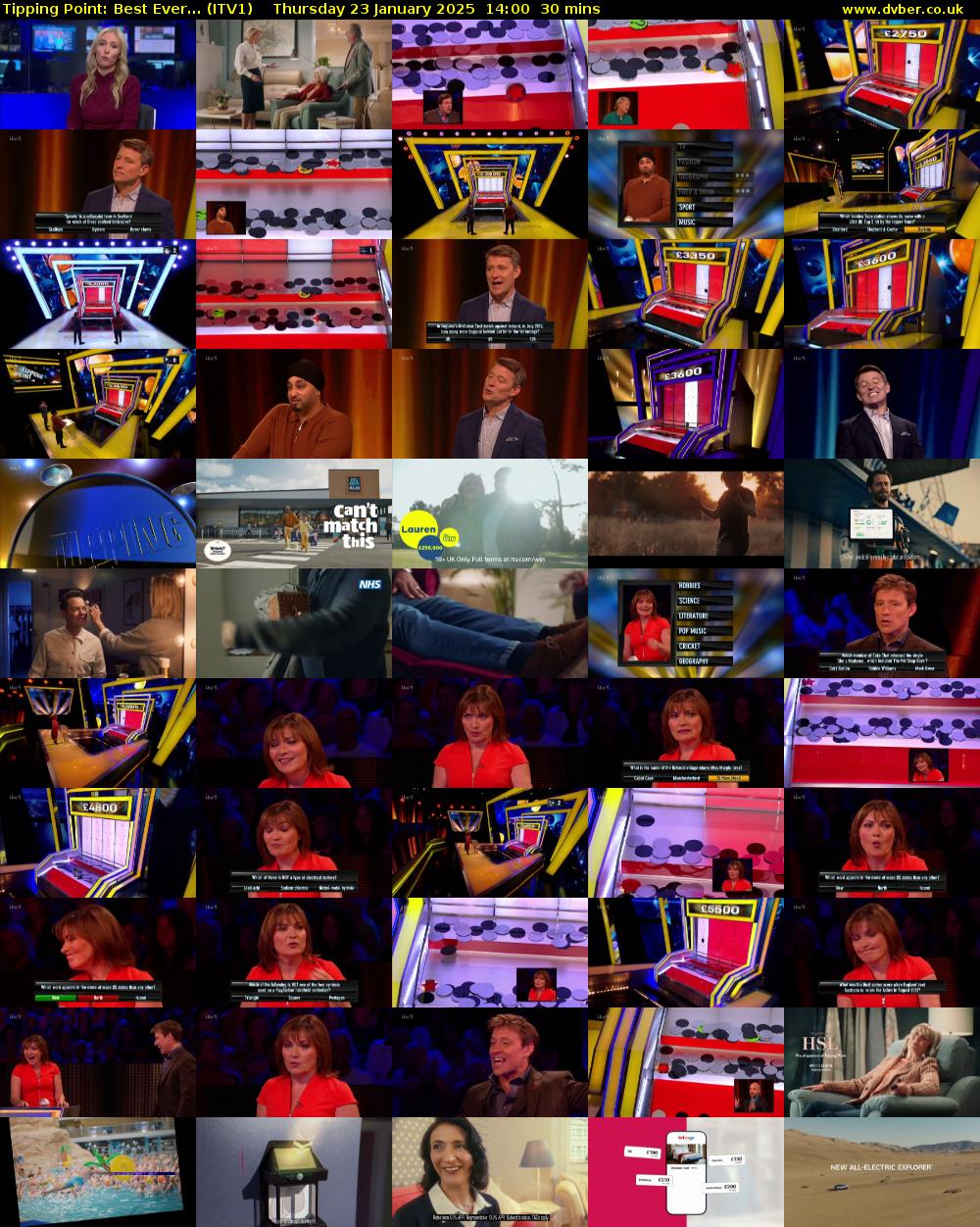 Tipping Point: Best Ever... (ITV1) Thursday 23 January 2025 14:00 - 14:30