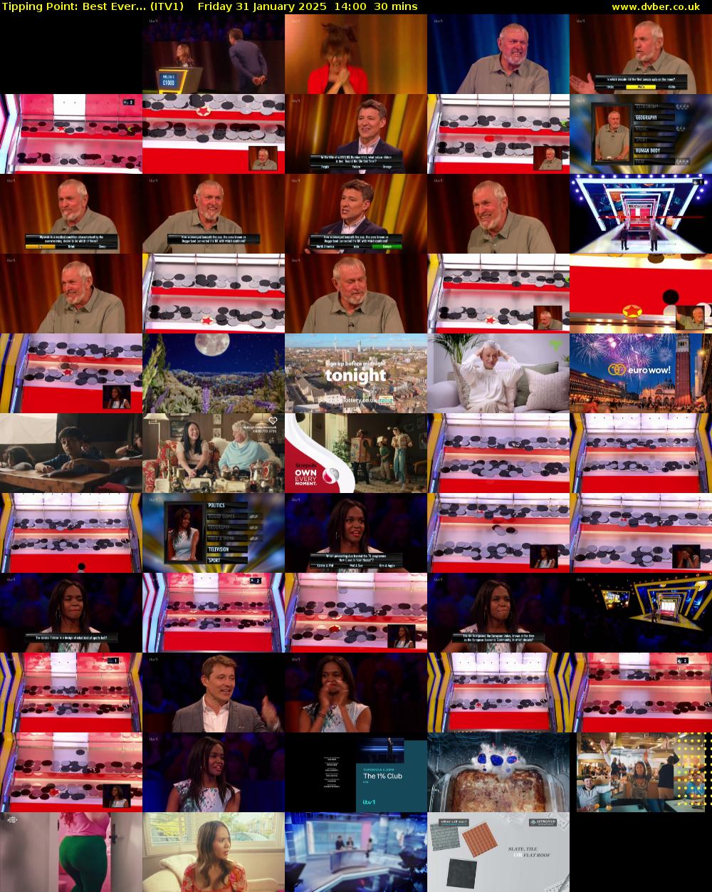 Tipping Point: Best Ever... (ITV1) Friday 31 January 2025 14:00 - 14:30