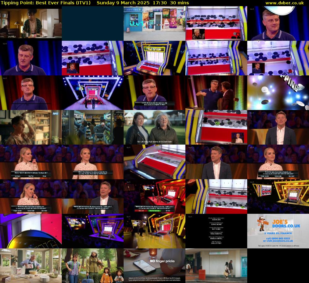 Tipping Point: Best Ever Finals (ITV1) Sunday 9 March 2025 17:30 - 18:00