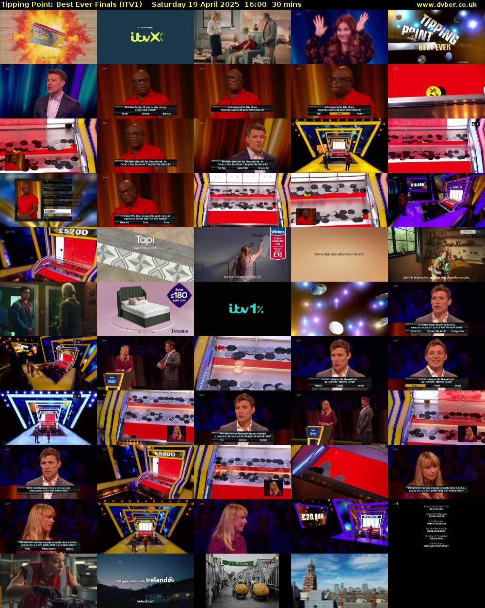 Tipping Point: Best Ever Finals (ITV1) Saturday 19 April 2025 16:00 - 16:30