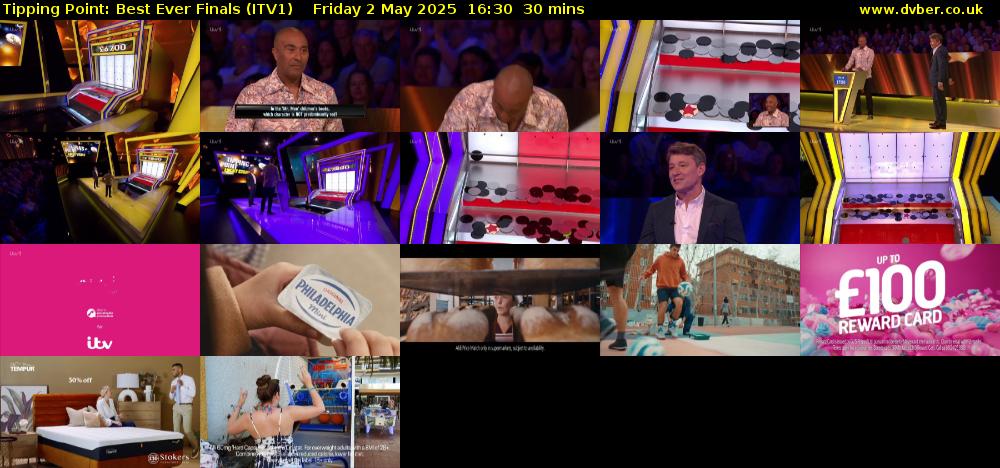 Tipping Point: Best Ever Finals (ITV1) Friday 2 May 2025 16:30 - 17:00