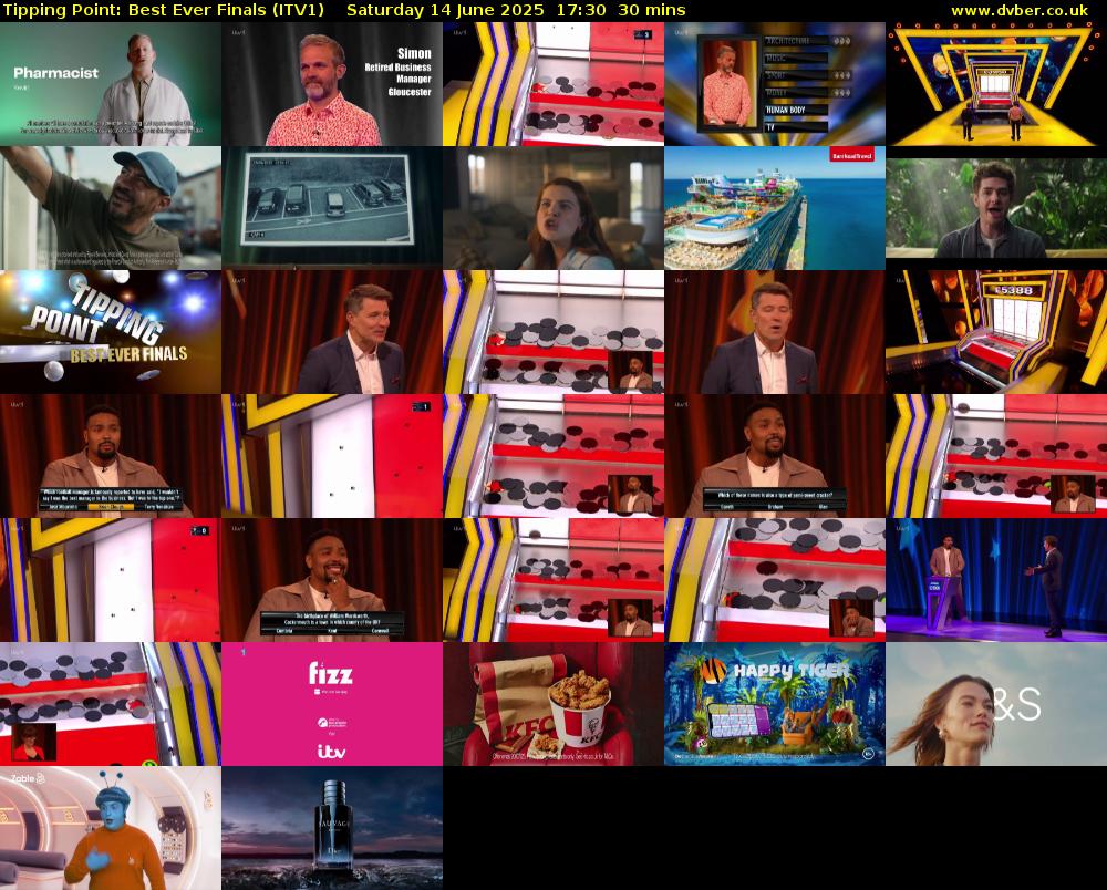 Tipping Point: Best Ever Finals (ITV1) Saturday 14 June 2025 17:30 - 18:00