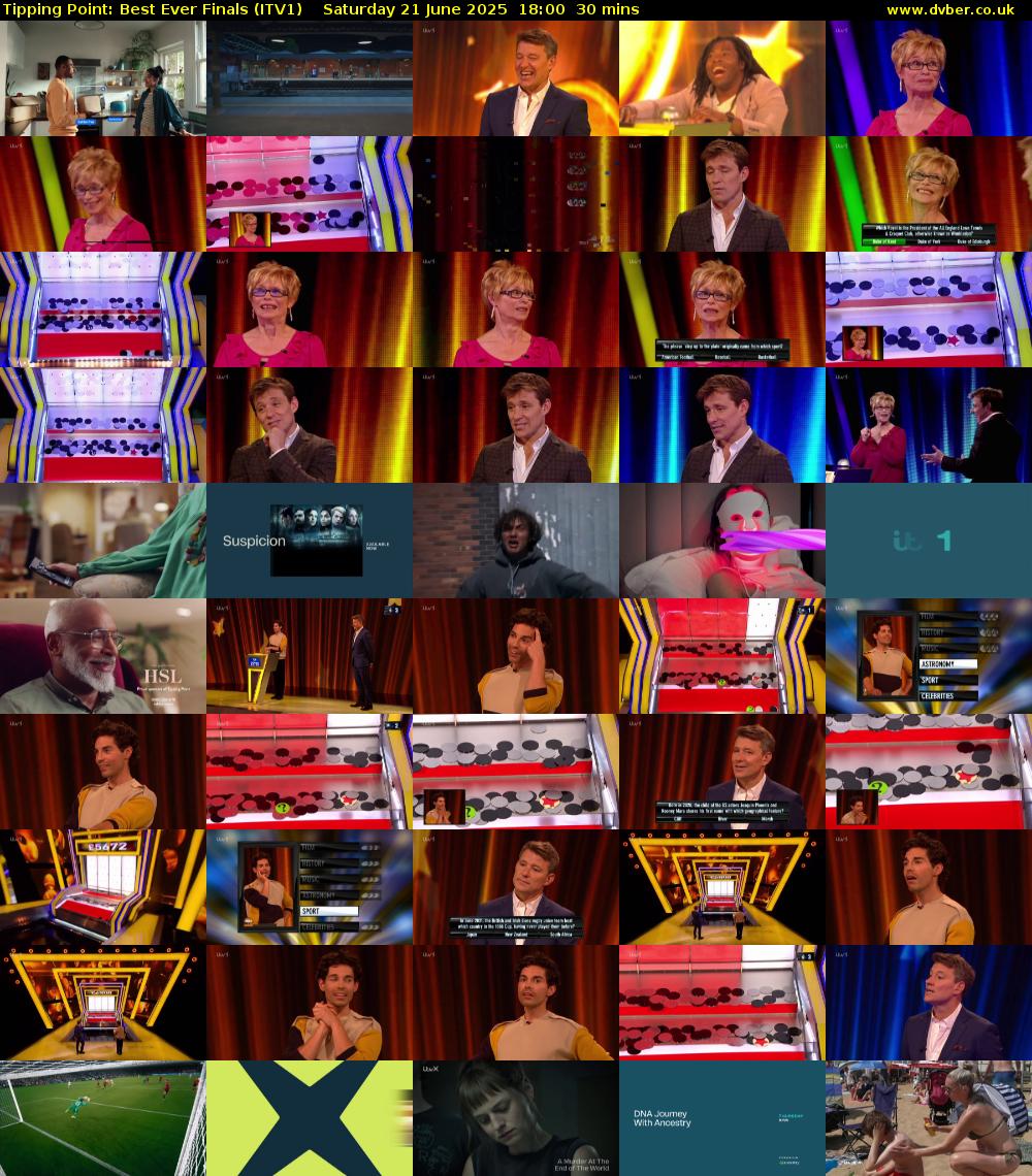 Tipping Point: Best Ever Finals (ITV1) Saturday 21 June 2025 18:00 - 18:30