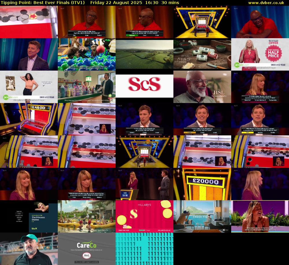 Tipping Point: Best Ever Finals (ITV1) Friday 22 August 2025 16:30 - 17:00