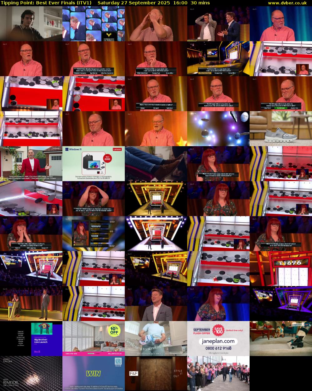 Tipping Point: Best Ever Finals (ITV1) Saturday 27 September 2025 16:00 - 16:30