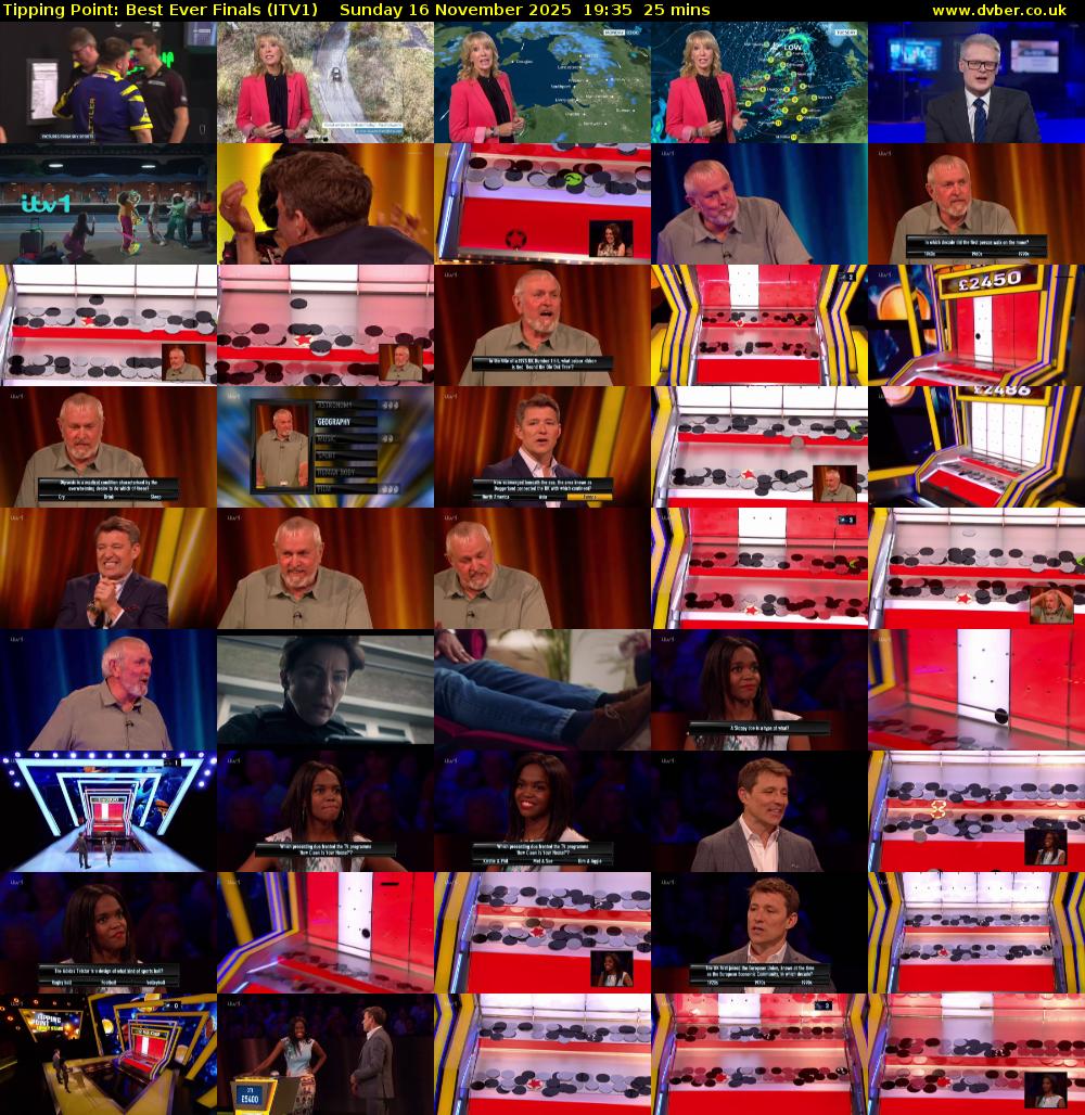 Tipping Point: Best Ever Finals (ITV1) Sunday 16 November 2025 19:35 - 20:00