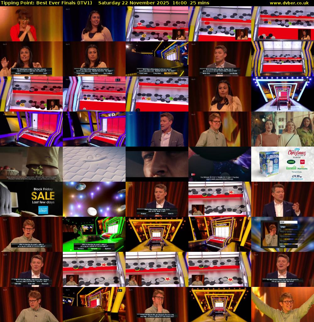 Tipping Point: Best Ever Finals (ITV1) Saturday 22 November 2025 16:00 - 16:25