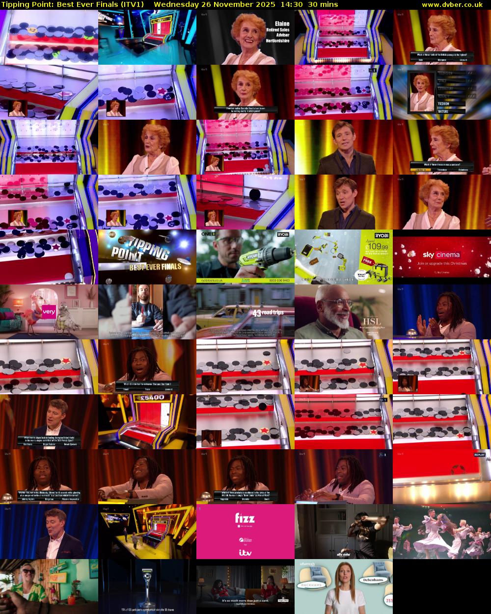 Tipping Point: Best Ever Finals (ITV1) Wednesday 26 November 2025 14:30 - 15:00