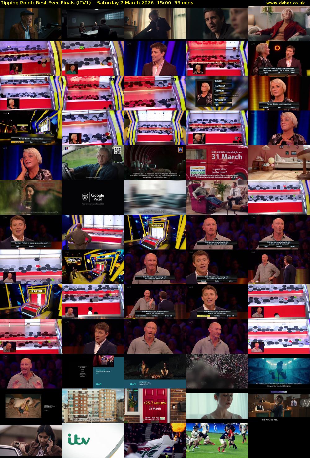 Tipping Point: Best Ever Finals (ITV1) Saturday 7 March 2026 15:00 - 15:35