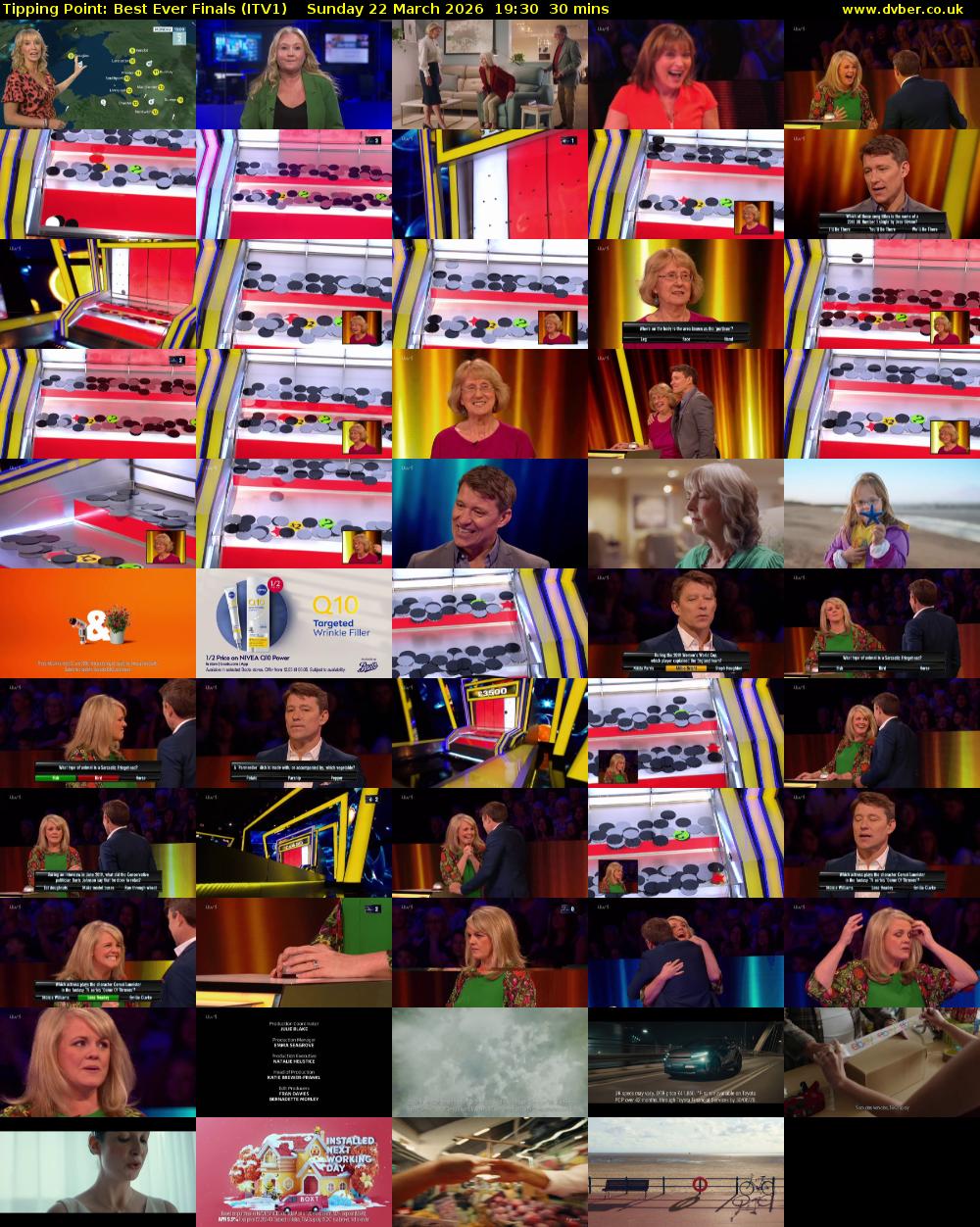 Tipping Point: Best Ever Finals (ITV1) Sunday 22 March 2026 19:30 - 20:00