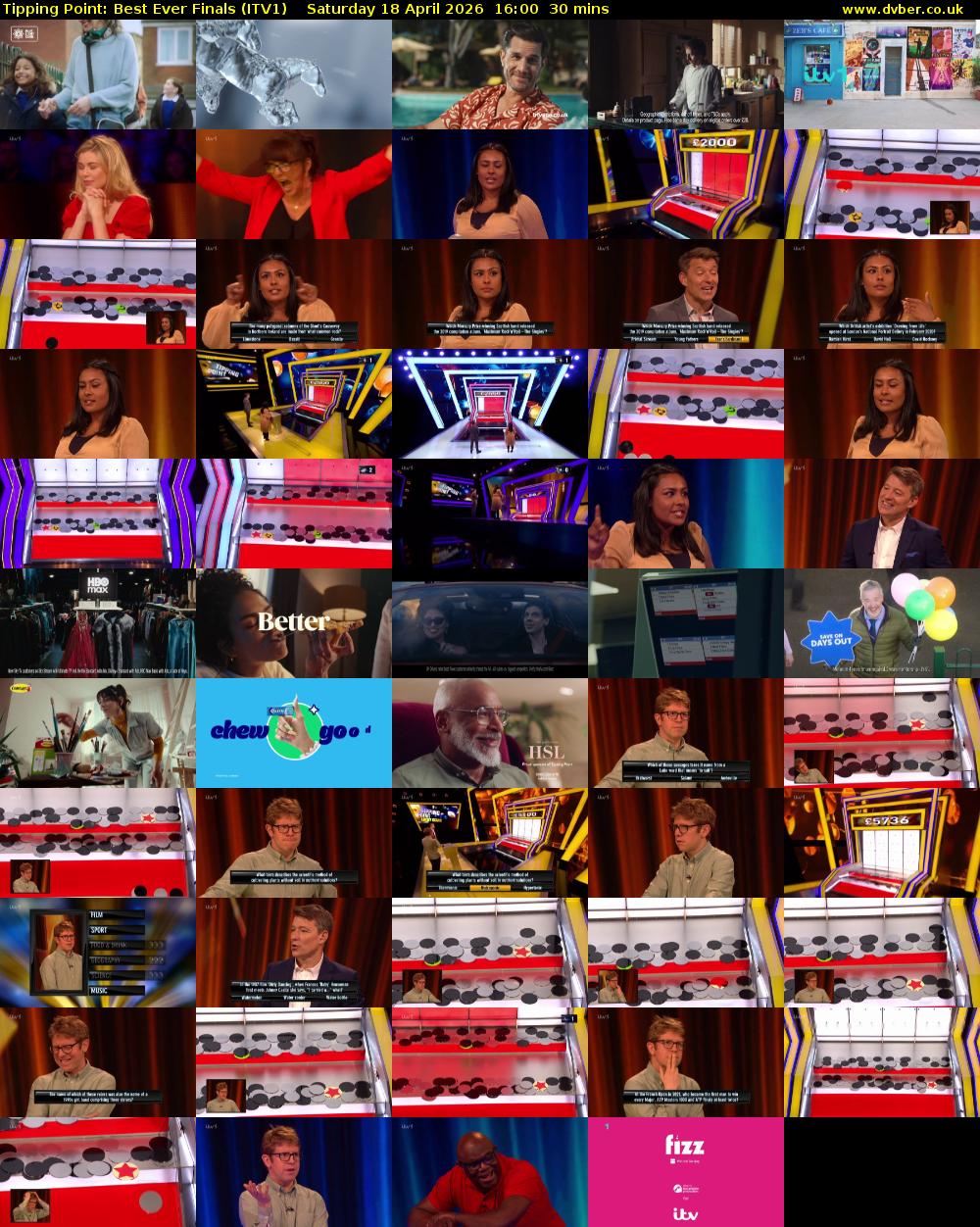 Tipping Point: Best Ever Finals (ITV1) Saturday 18 April 2026 16:00 - 16:30