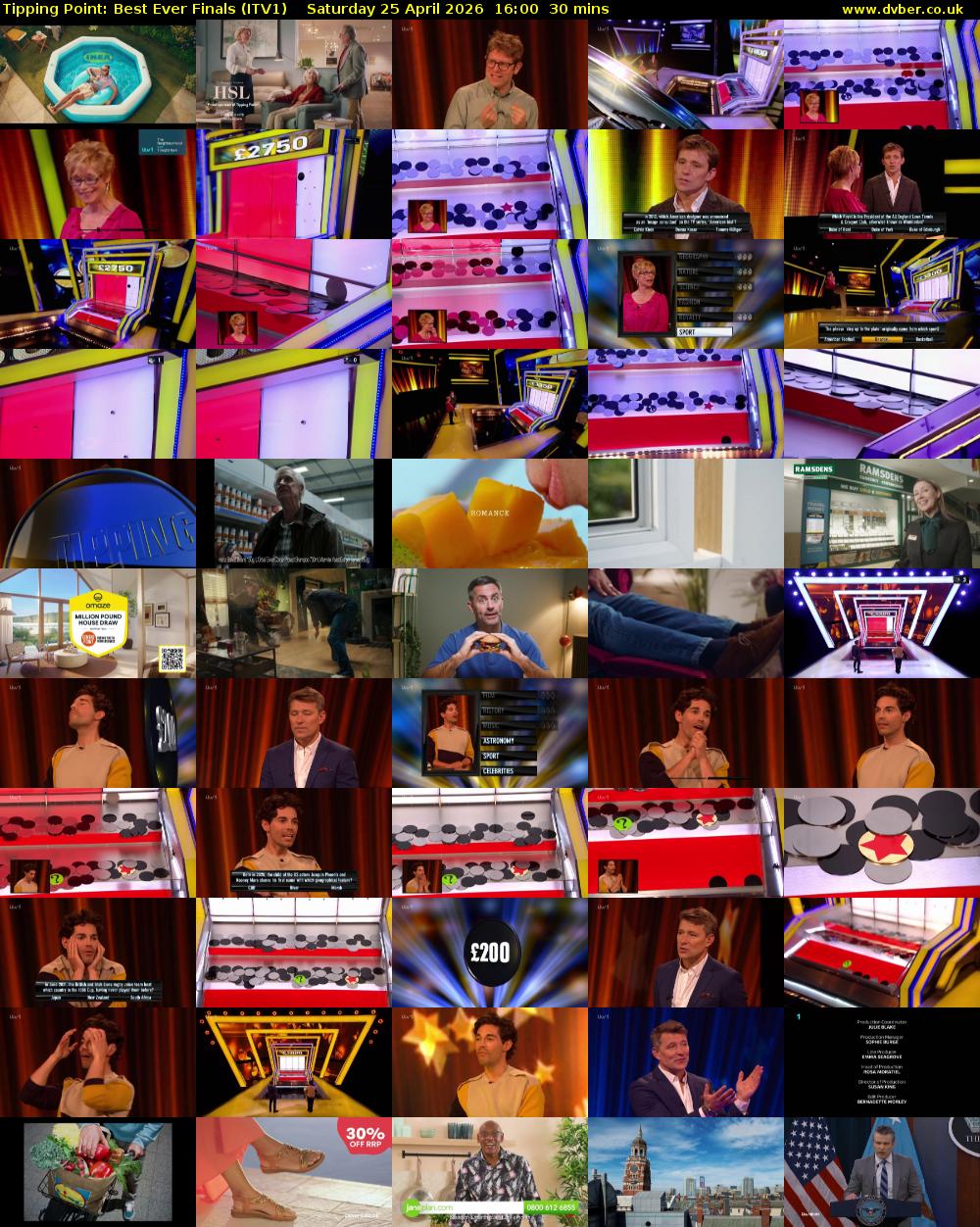 Tipping Point: Best Ever Finals (ITV1) Saturday 25 April 2026 16:00 - 16:30