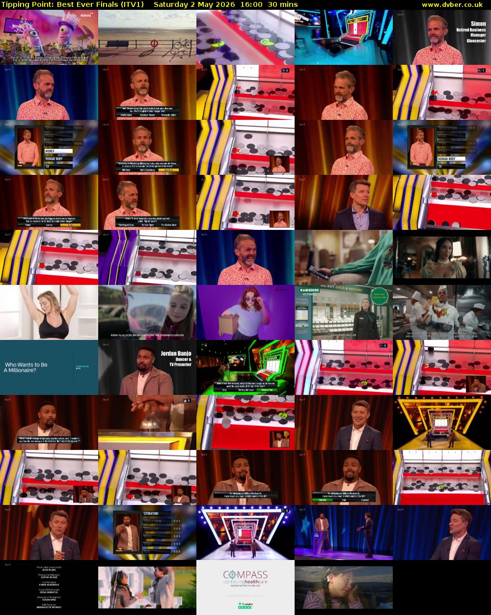 Tipping Point: Best Ever Finals (ITV1) Saturday 2 May 2026 16:00 - 16:30