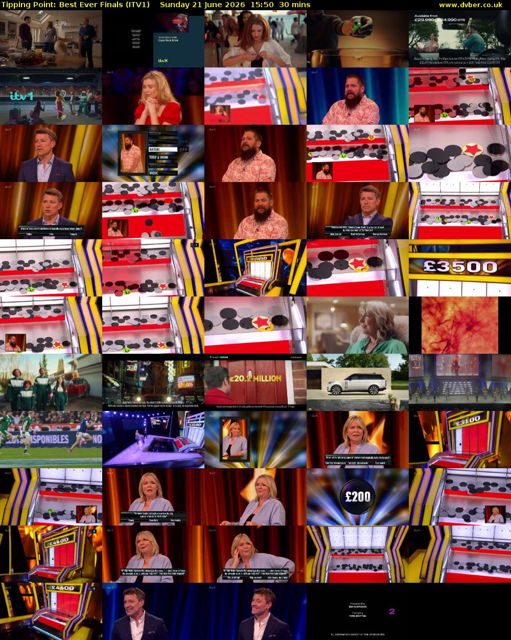 Tipping Point: Best Ever Finals (ITV1) Sunday 21 June 2026 15:50 - 16:20