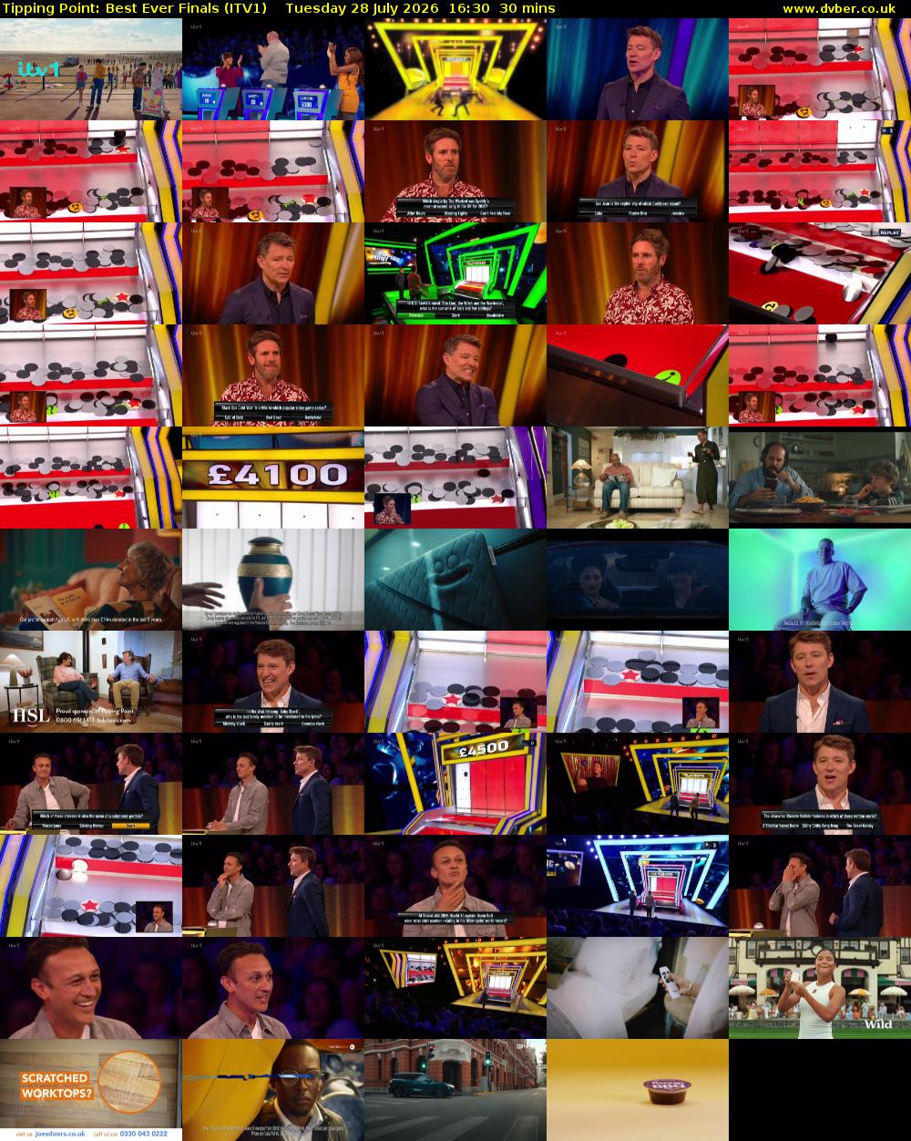 Tipping Point: Best Ever Finals (ITV1) Tuesday 28 July 2026 16:30 - 17:00