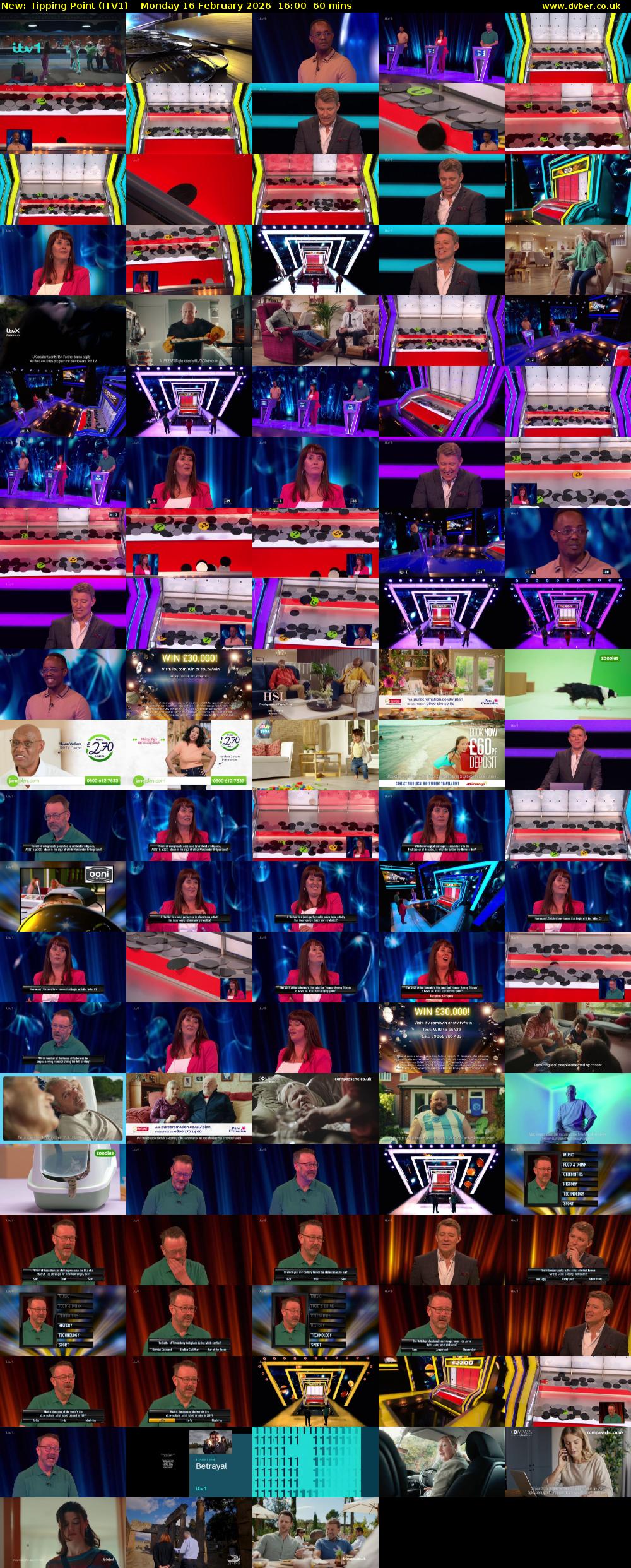 Tipping Point (ITV1) Monday 16 February 2026 16:00 - 17:00