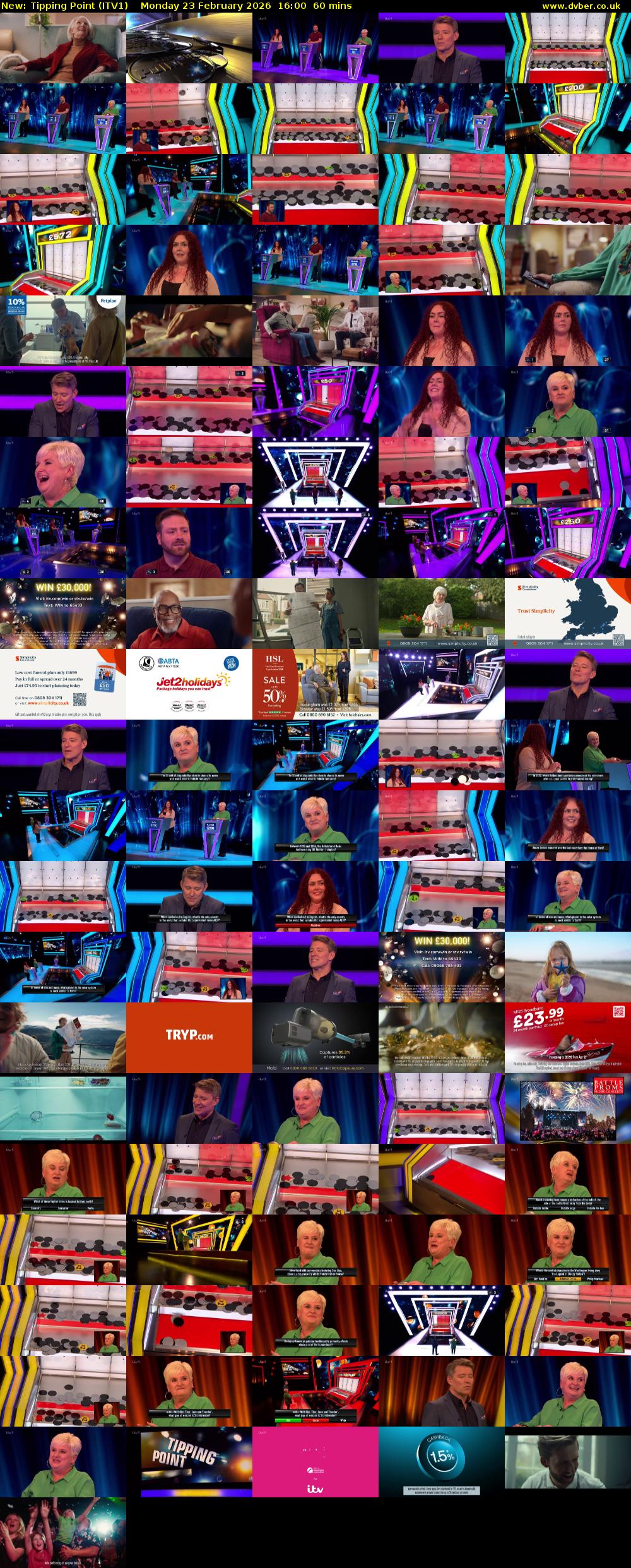 Tipping Point (ITV1) Monday 23 February 2026 16:00 - 17:00