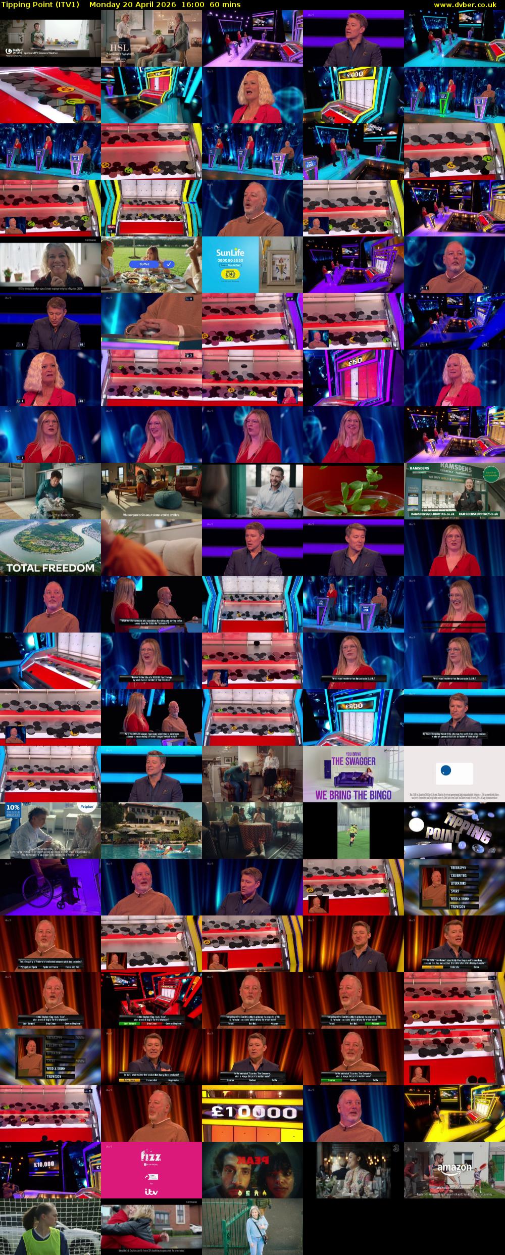Tipping Point (ITV1) Monday 20 April 2026 16:00 - 17:00