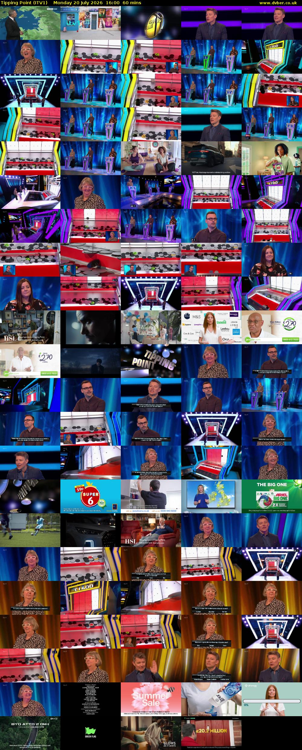 Tipping Point (ITV1) Monday 20 July 2026 16:00 - 17:00