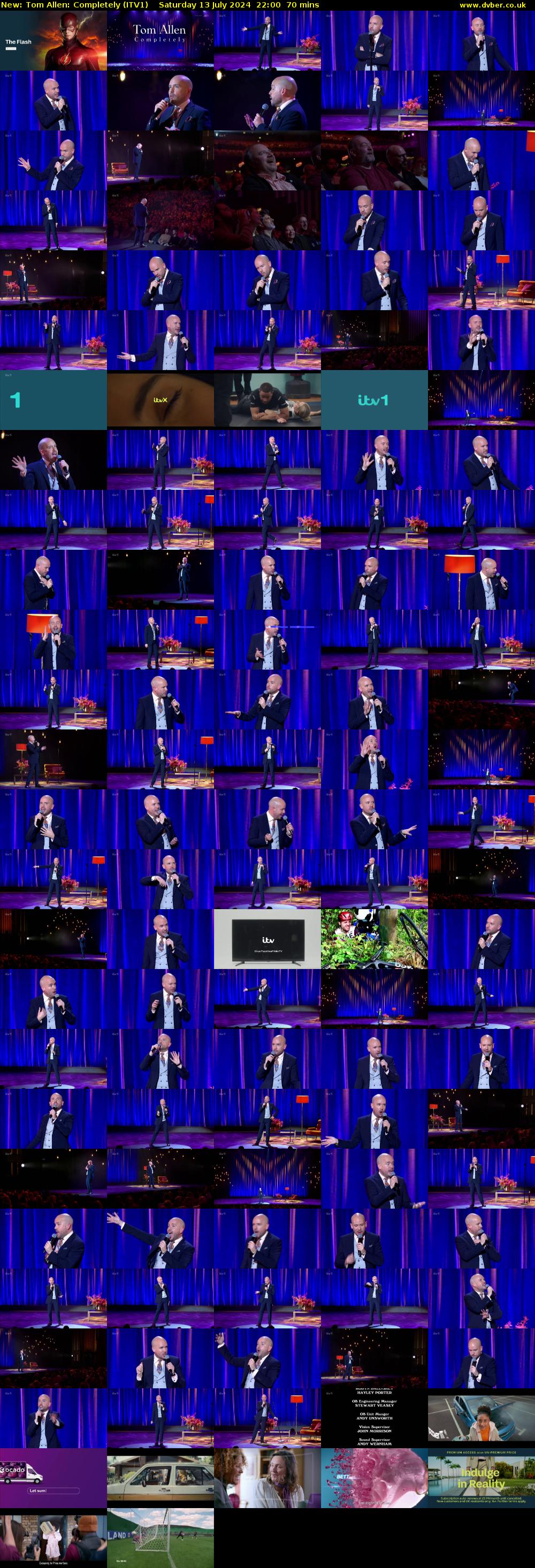 Tom Allen: Completely (ITV1) Saturday 13 July 2024 22:00 - 23:10