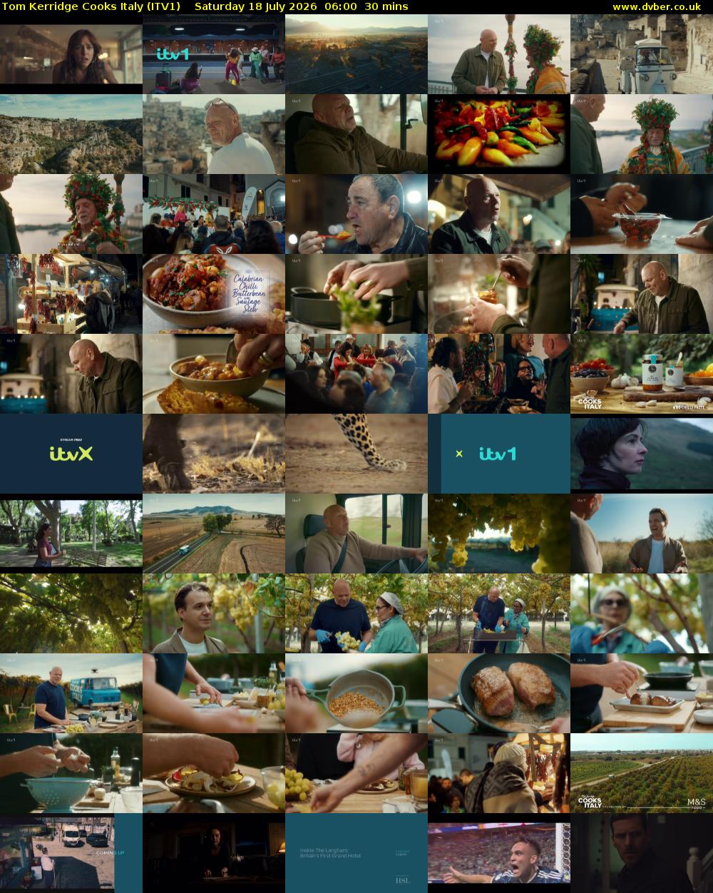 Tom Kerridge Cooks Italy (ITV1) Saturday 18 July 2026 06:00 - 06:30
