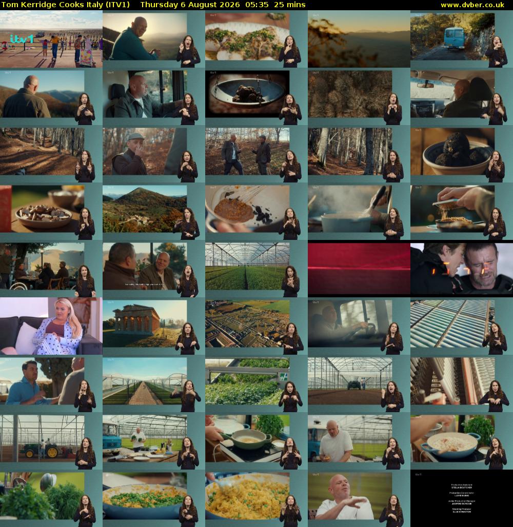 Tom Kerridge Cooks Italy (ITV1) Thursday 6 August 2026 05:35 - 06:00