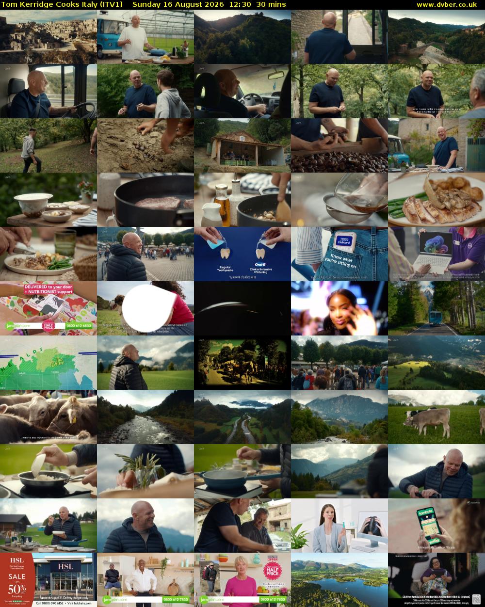 Tom Kerridge Cooks Italy (ITV1) Sunday 16 August 2026 12:30 - 13:00