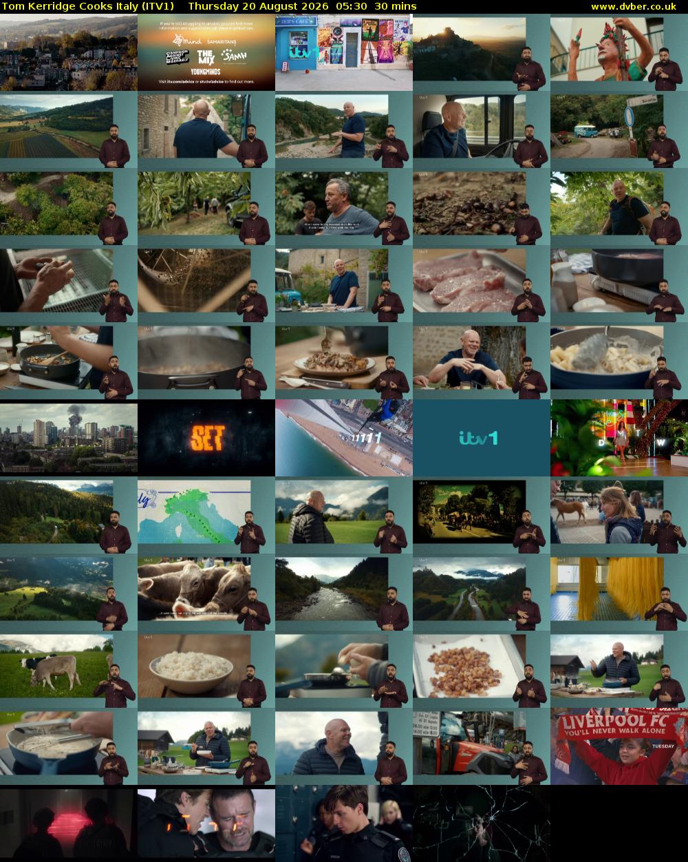 Tom Kerridge Cooks Italy (ITV1) Thursday 20 August 2026 05:30 - 06:00