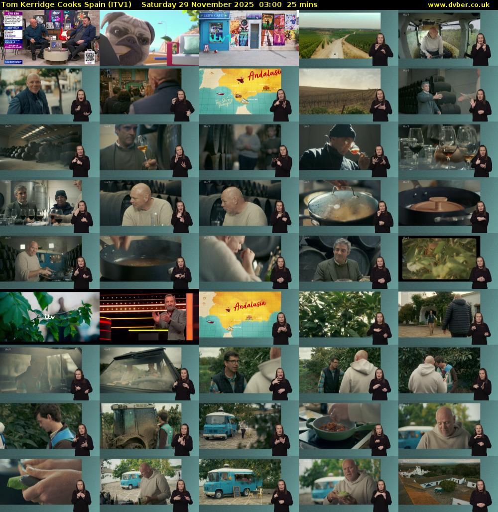 Tom Kerridge Cooks Spain (ITV1) Saturday 29 November 2025 03:00 - 03:25